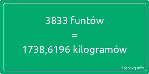 3833 funtów do kilogramów - 3833 funtów do kilogramów