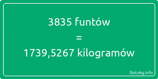 3835 funtów do kilogramów - 3835 funtów do kilogramów