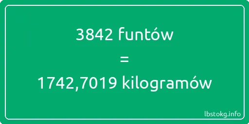 3842 funtów do kilogramów - 3842 funtów do kilogramów