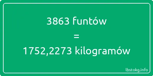 3863 funtów do kilogramów - 3863 funtów do kilogramów