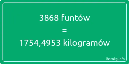 3868 funtów do kilogramów - 3868 funtów do kilogramów