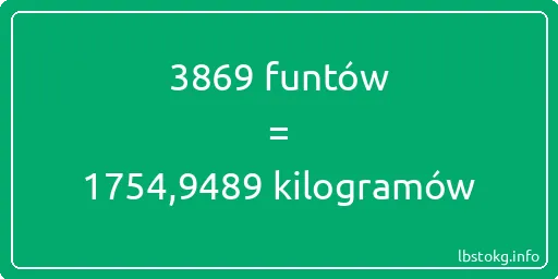 3869 funtów do kilogramów - 3869 funtów do kilogramów