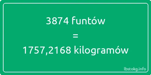 3874 funtów do kilogramów - 3874 funtów do kilogramów