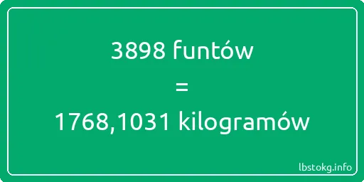 3898 funtów do kilogramów - 3898 funtów do kilogramów