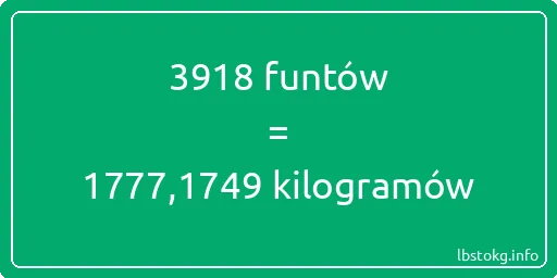 3918 funtów do kilogramów - 3918 funtów do kilogramów