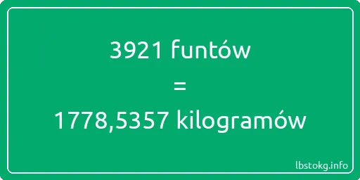 3921 funtów do kilogramów - 3921 funtów do kilogramów