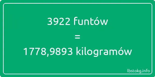 3922 funtów do kilogramów - 3922 funtów do kilogramów