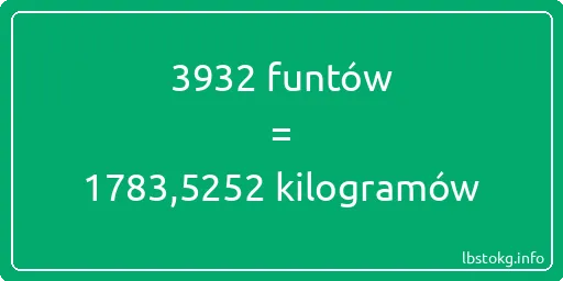 3932 funtów do kilogramów - 3932 funtów do kilogramów