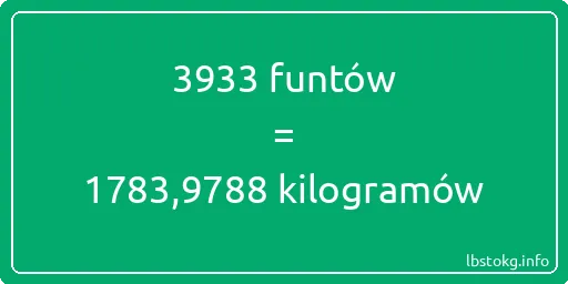 3933 funtów do kilogramów - 3933 funtów do kilogramów