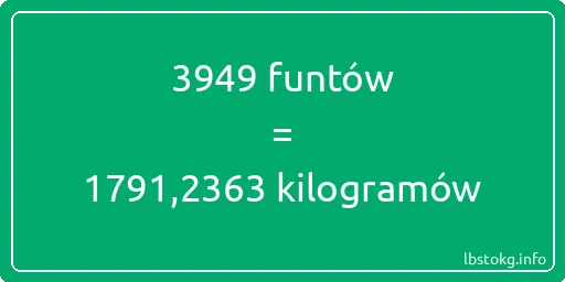 3949 funtów do kilogramów - 3949 funtów do kilogramów