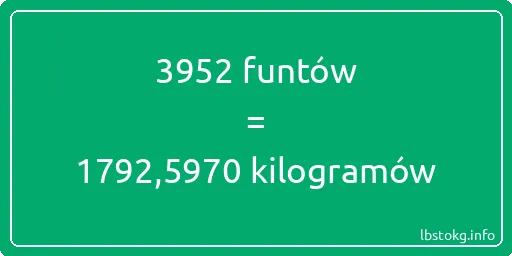 3952 funtów do kilogramów - 3952 funtów do kilogramów