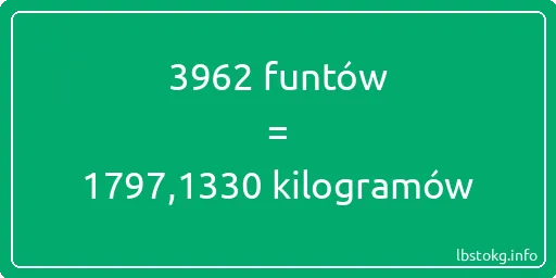 3962 funtów do kilogramów - 3962 funtów do kilogramów