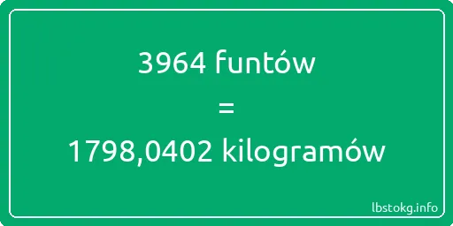 3964 funtów do kilogramów - 3964 funtów do kilogramów