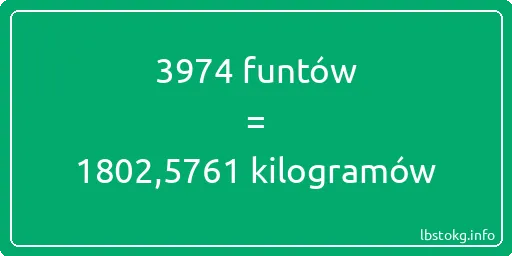 3974 funtów do kilogramów - 3974 funtów do kilogramów