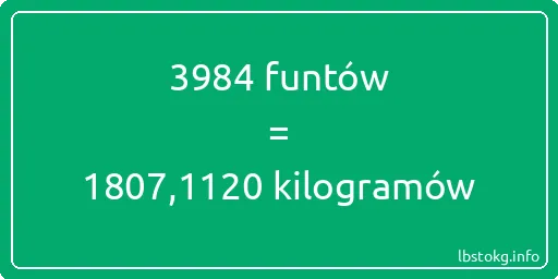 3984 funtów do kilogramów - 3984 funtów do kilogramów