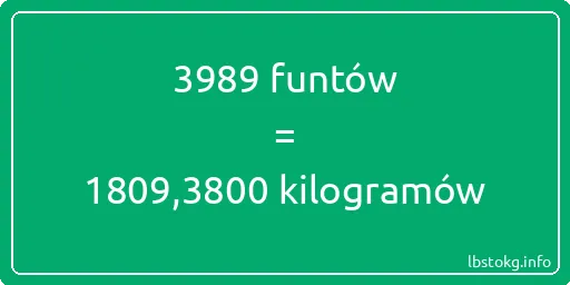 3989 funtów do kilogramów - 3989 funtów do kilogramów