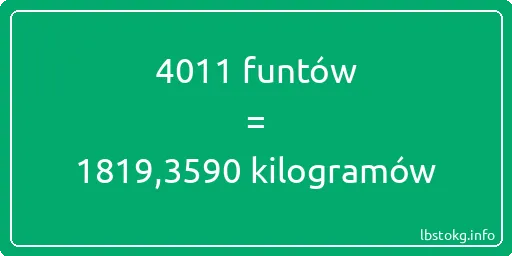 4011 funtów do kilogramów - 4011 funtów do kilogramów