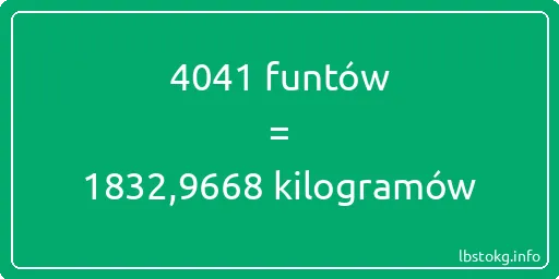 4041 funtów do kilogramów - 4041 funtów do kilogramów