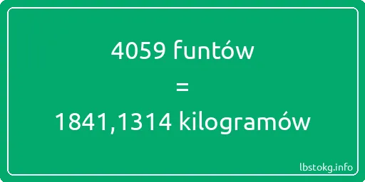 4059 funtów do kilogramów - 4059 funtów do kilogramów