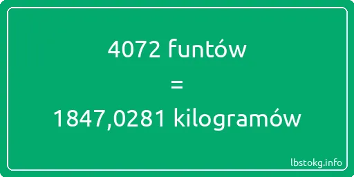 4072 funtów do kilogramów - 4072 funtów do kilogramów