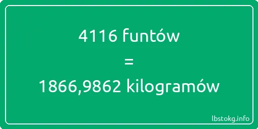 4116 funtów do kilogramów - 4116 funtów do kilogramów