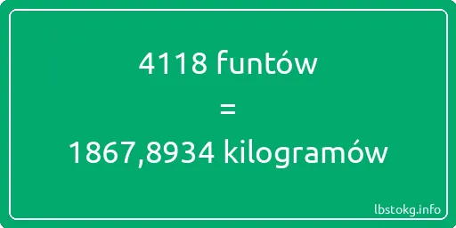 4118 funtów do kilogramów - 4118 funtów do kilogramów