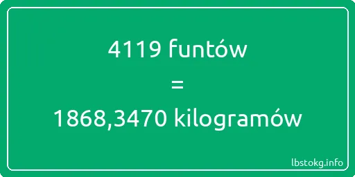 4119 funtów do kilogramów - 4119 funtów do kilogramów