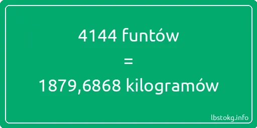 4144 funtów do kilogramów - 4144 funtów do kilogramów