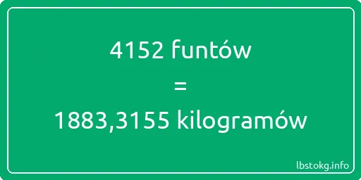 4152 funtów do kilogramów - 4152 funtów do kilogramów