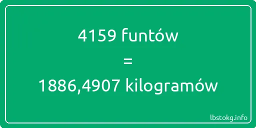 4159 funtów do kilogramów - 4159 funtów do kilogramów