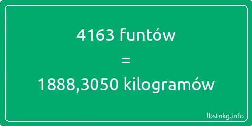 4163 funtów do kilogramów - 4163 funtów do kilogramów