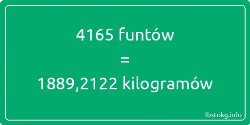 4165 funtów do kilogramów - 4165 funtów do kilogramów