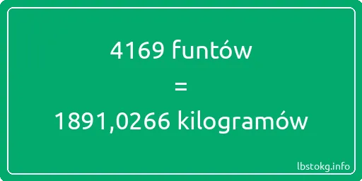 4169 funtów do kilogramów - 4169 funtów do kilogramów