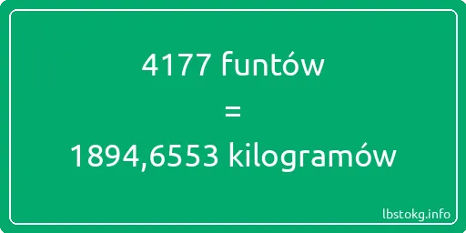 4177 funtów do kilogramów - 4177 funtów do kilogramów