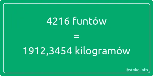 4216 funtów do kilogramów - 4216 funtów do kilogramów