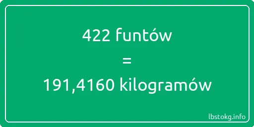 422 funtów do kilogramów - 422 funtów do kilogramów