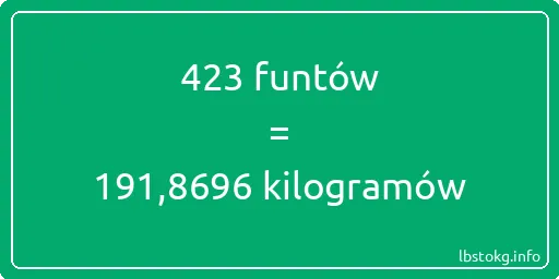 423 funtów do kilogramów - 423 funtów do kilogramów