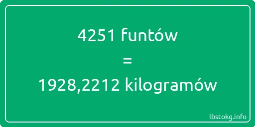 4251 funtów do kilogramów - 4251 funtów do kilogramów