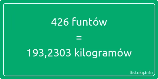 426 funtów do kilogramów - 426 funtów do kilogramów