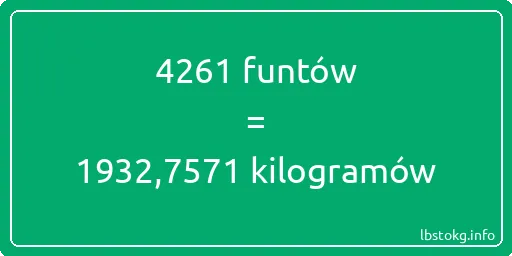 4261 funtów do kilogramów - 4261 funtów do kilogramów