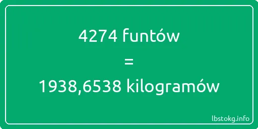 4274 funtów do kilogramów - 4274 funtów do kilogramów