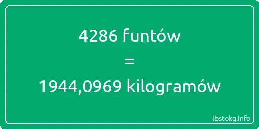 4286 funtów do kilogramów - 4286 funtów do kilogramów