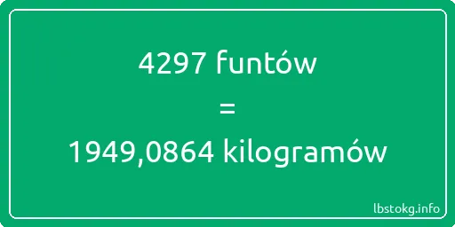 4297 funtów do kilogramów - 4297 funtów do kilogramów