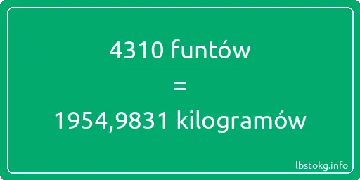 4310 funtów do kilogramów - 4310 funtów do kilogramów