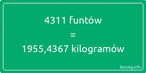 4311 funtów do kilogramów - 4311 funtów do kilogramów