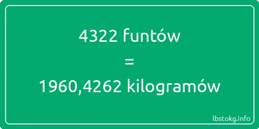 4322 funtów do kilogramów - 4322 funtów do kilogramów