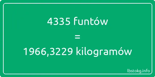 4335 funtów do kilogramów - 4335 funtów do kilogramów