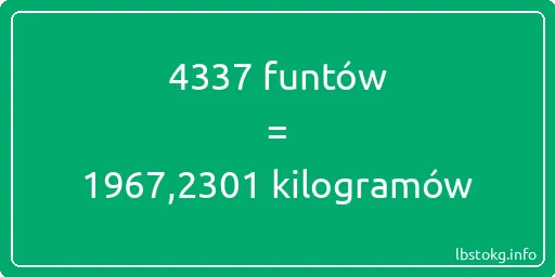 4337 funtów do kilogramów - 4337 funtów do kilogramów