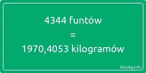 4344 funtów do kilogramów - 4344 funtów do kilogramów