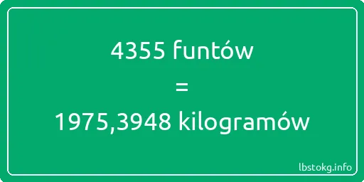 4355 funtów do kilogramów - 4355 funtów do kilogramów